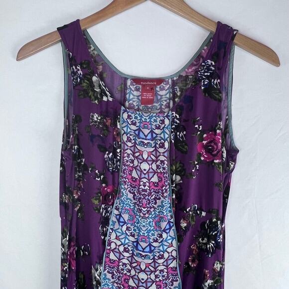 Sundance Women's Mixi Dress Summer Floral Size 6 Purple Sleeveless - Picture 3 of 8